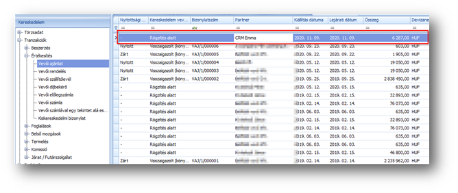 M_CR_Tranz_UzletiLehetoseg_VevoiAjanlatListasAttekinto