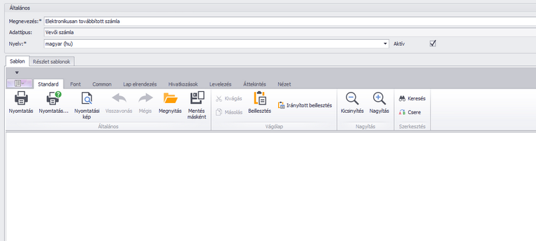 &nbsp;- Elektronikus számla sablon szerkesztő -&nbsp;