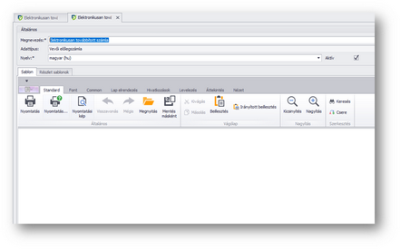 &nbsp;- Sablon szerkesztő felület -&nbsp;